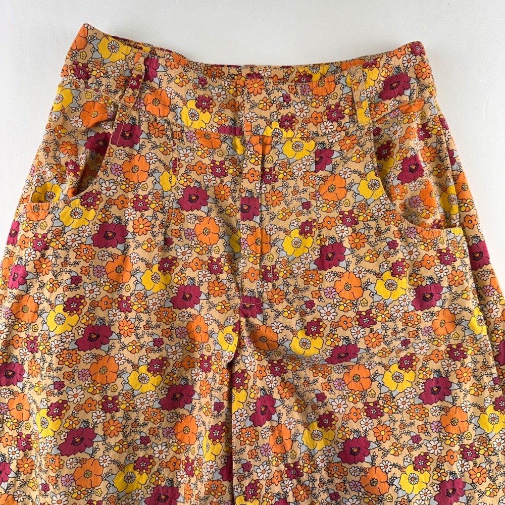 Free People Flower Power Wide Leg Crop Pants Boho 70s inspired Festival Rare 6 - Picture 5 of 13